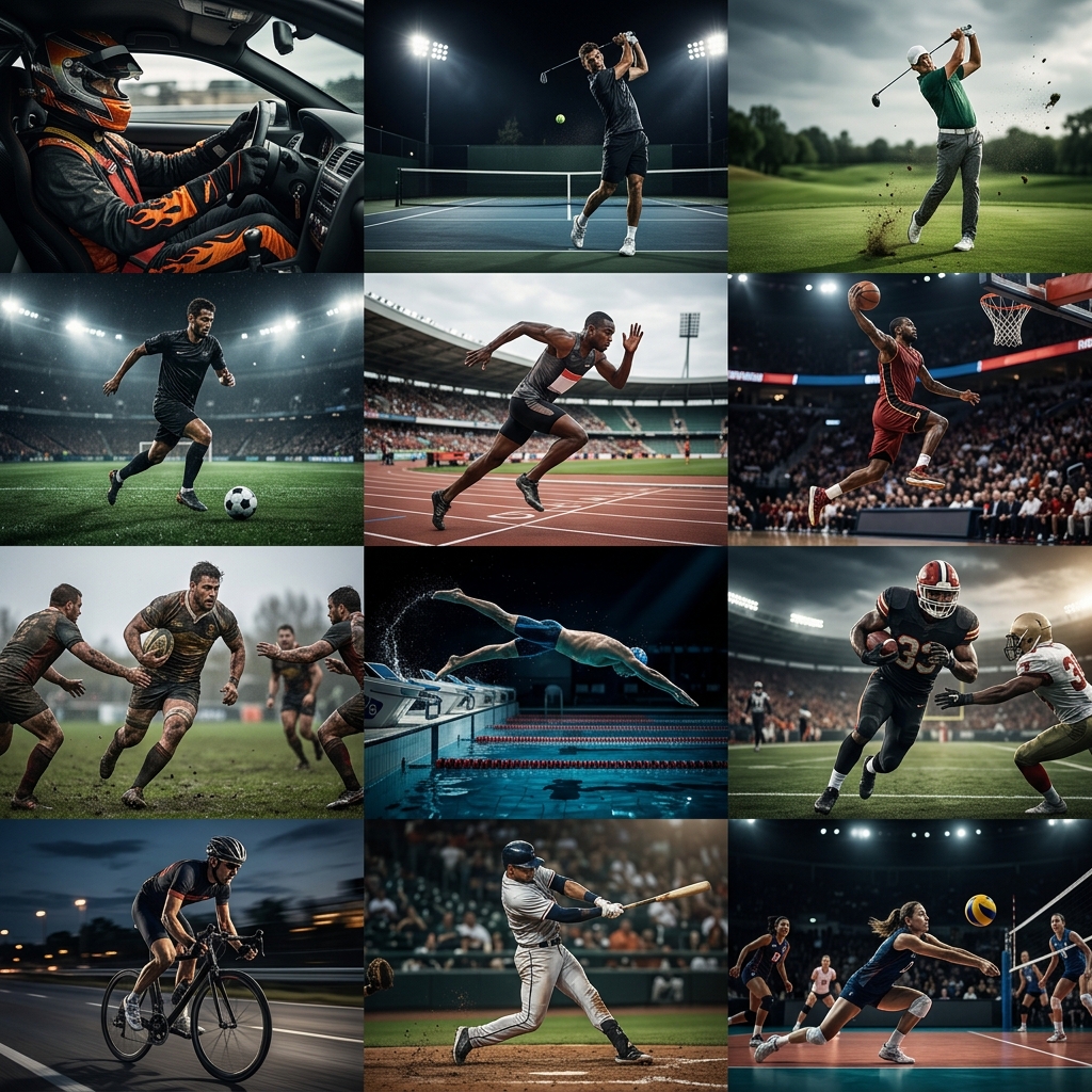 Sports digital campaign collage