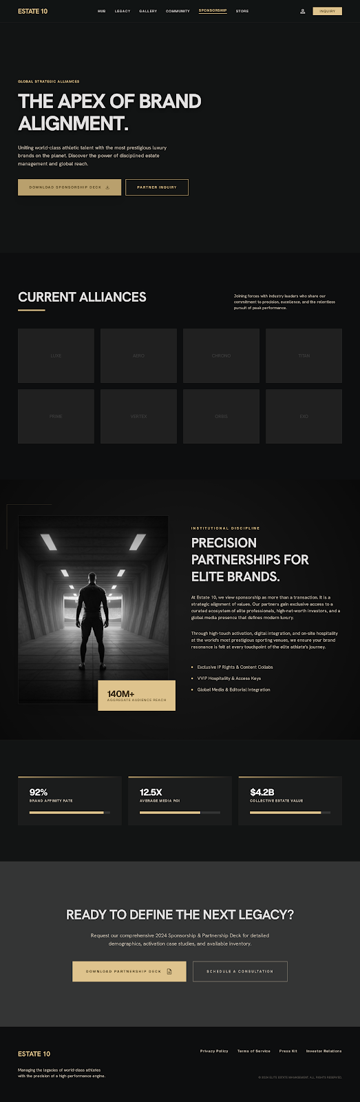 Athletics Athlete Platform Sponsorship screenshot