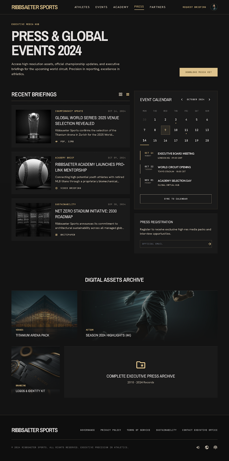 Baseball Executive Portal Media Events screenshot