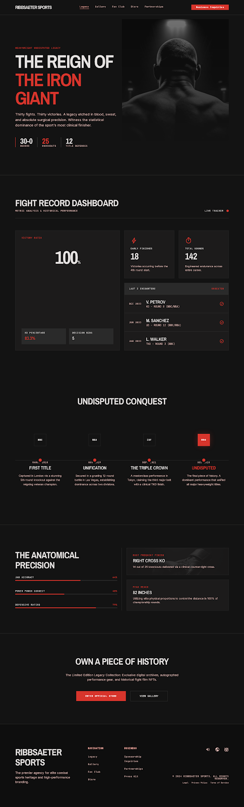 Boxing Athlete Platform Fight Record & Titles screenshot