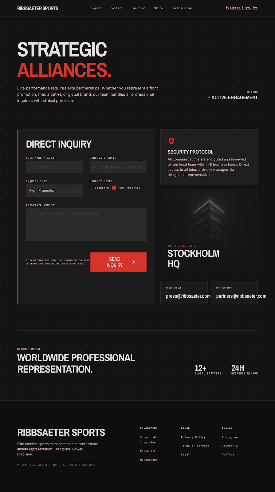 Boxing Athlete Platform Business Inquiries screenshot
