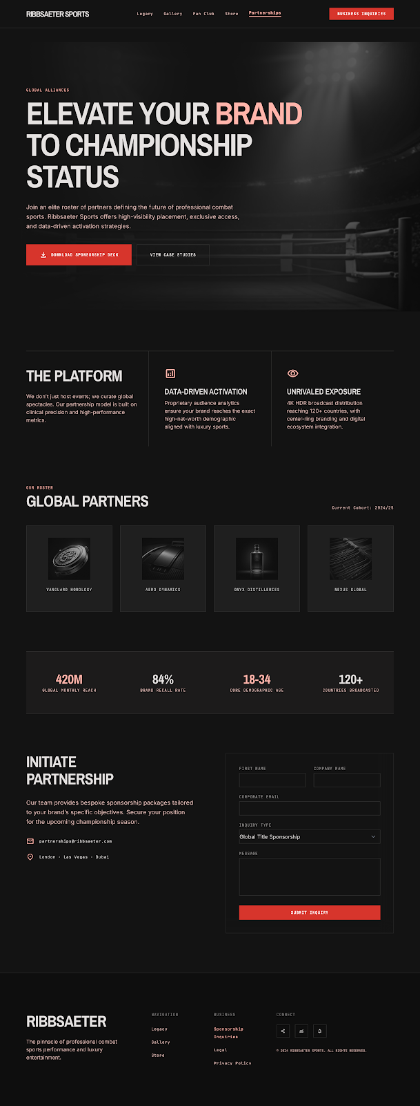 Boxing Athlete Platform Brand Alliances screenshot