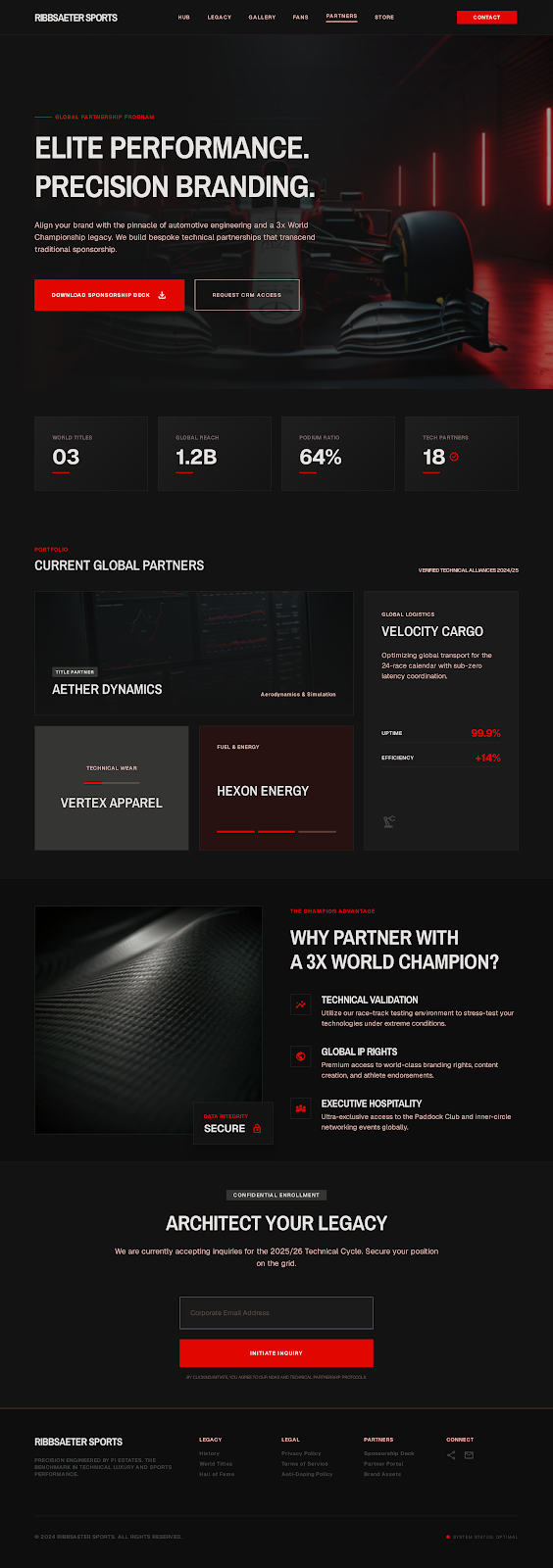 Formula 1 Athlete Platform Sponsorship screenshot