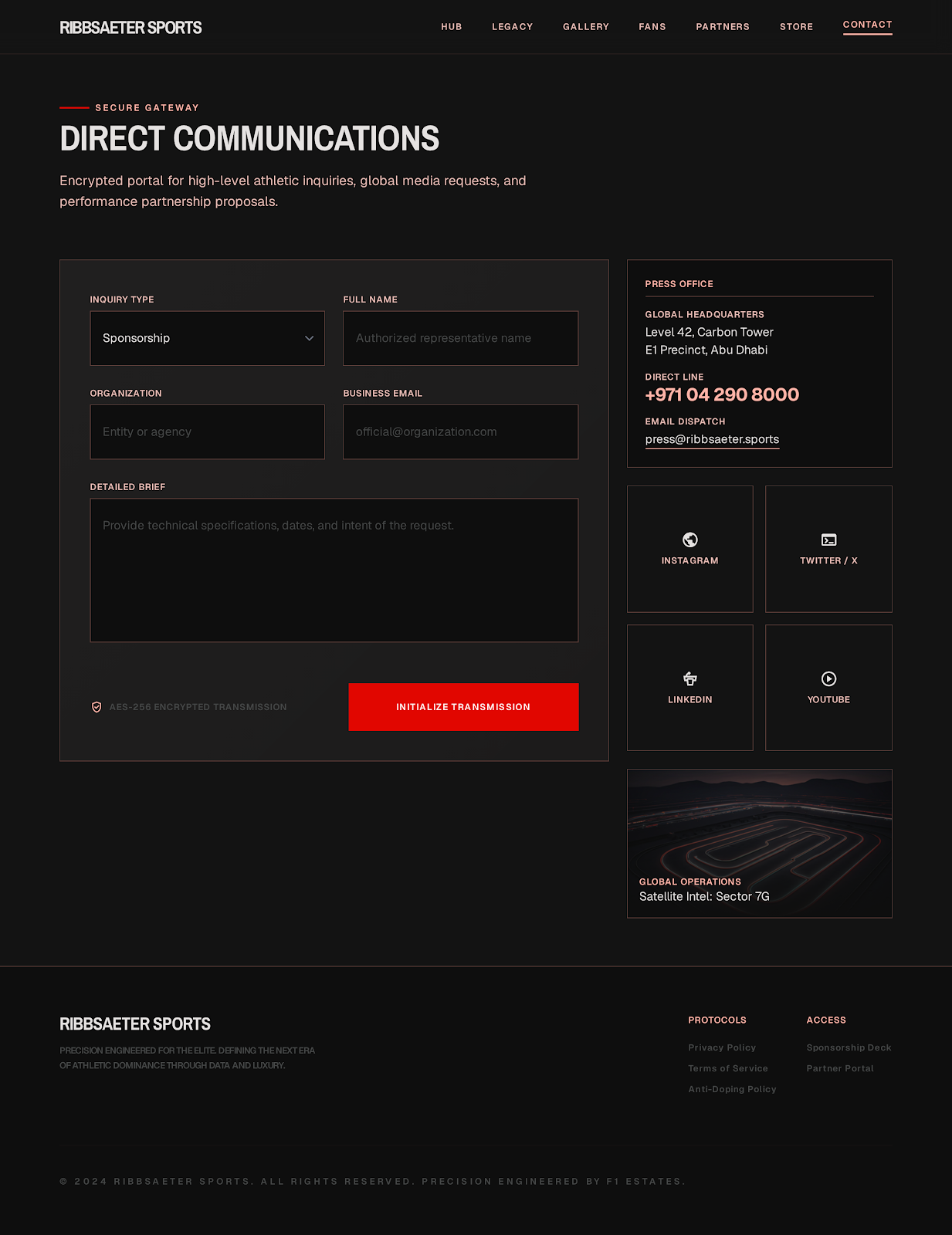 Formula 1 Athlete Platform Direct Contact screenshot