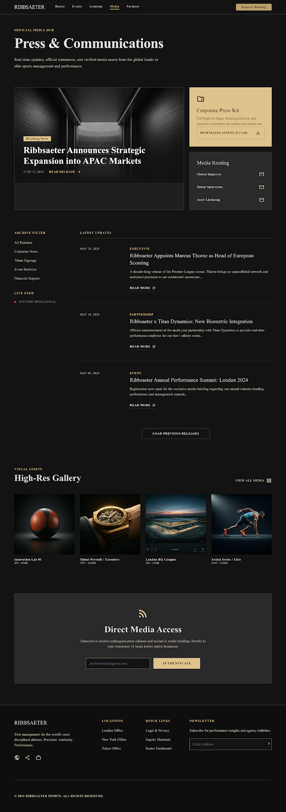 Golf Clubs Executive Portal Media Press Room screenshot