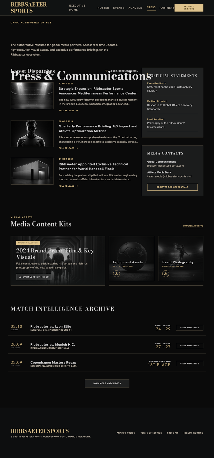 Handball Executive Portal Media Press Room screenshot