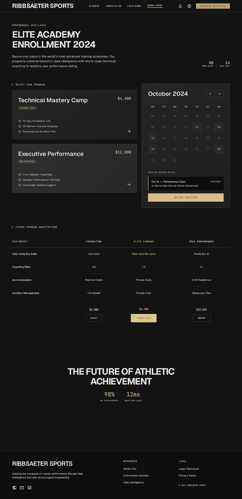 Horse Racing Executive Portal Academy Booking screenshot
