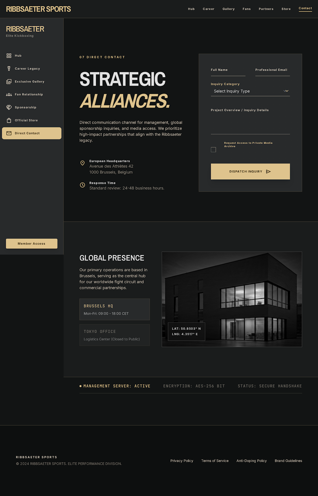 Kickboxing Athlete Platform Direct Contact screenshot
