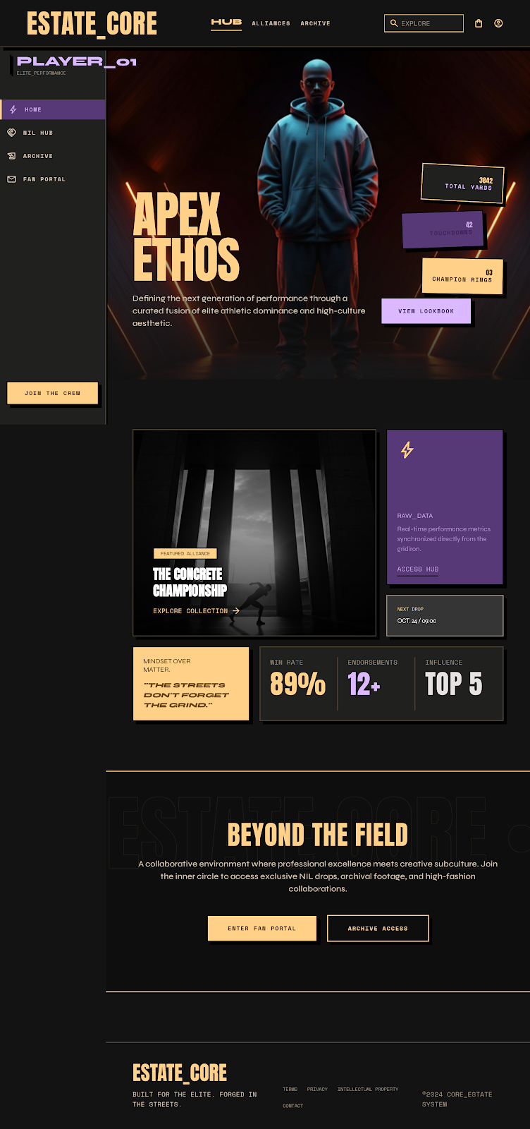 NIL Athlete Brand Platform Hub Home screenshot
