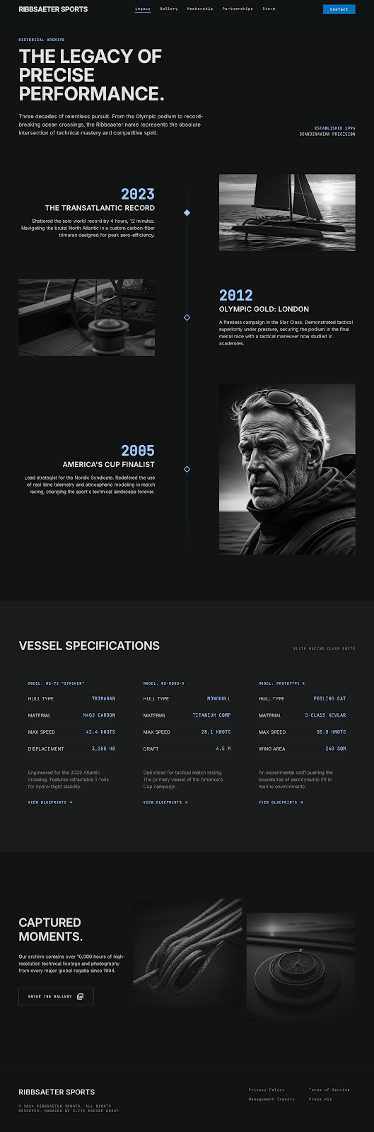 Sailing Athlete Platform Career Legacy screenshot