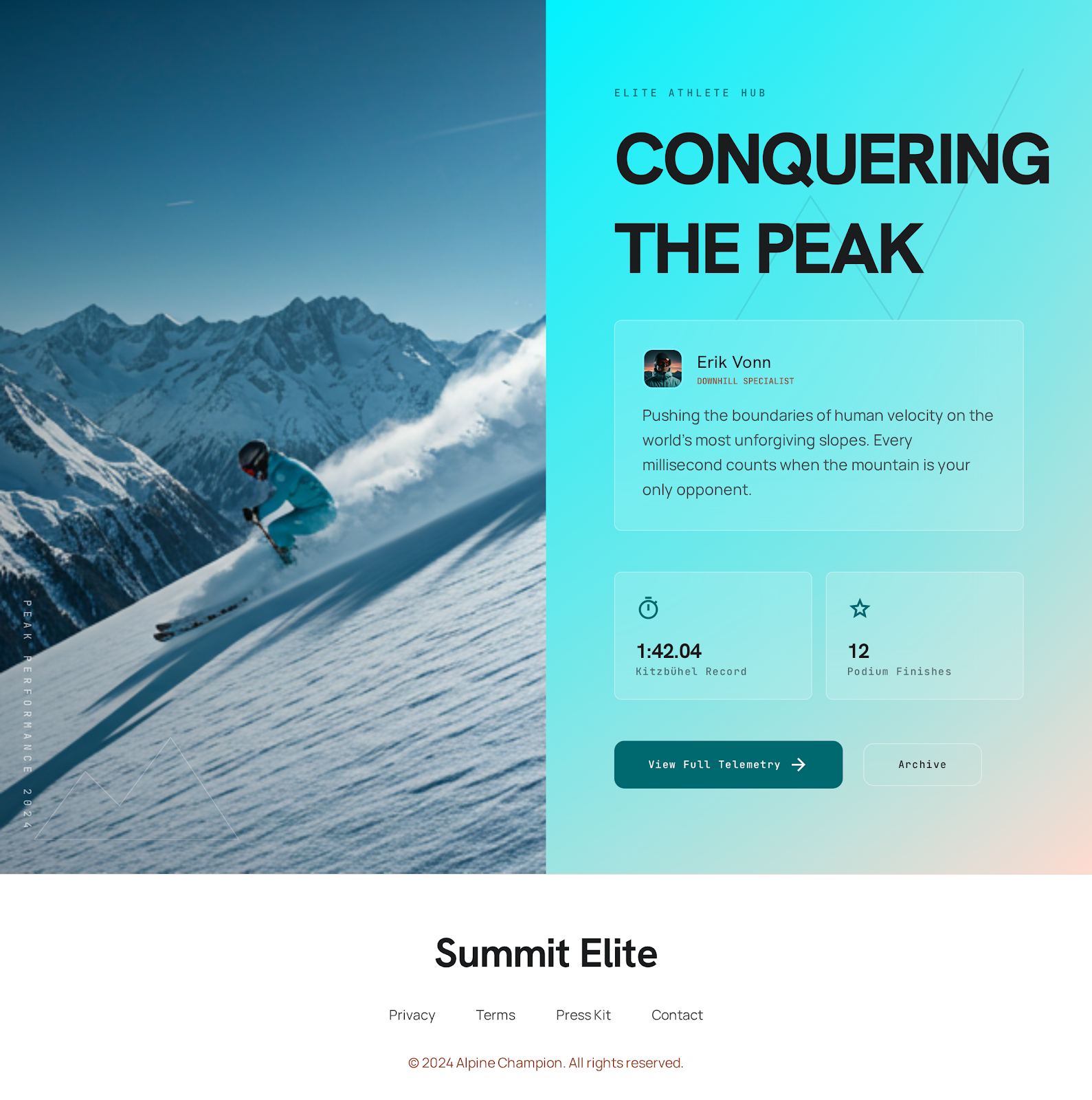 Alpine Skiing Athlete Platform Hub Home screenshot