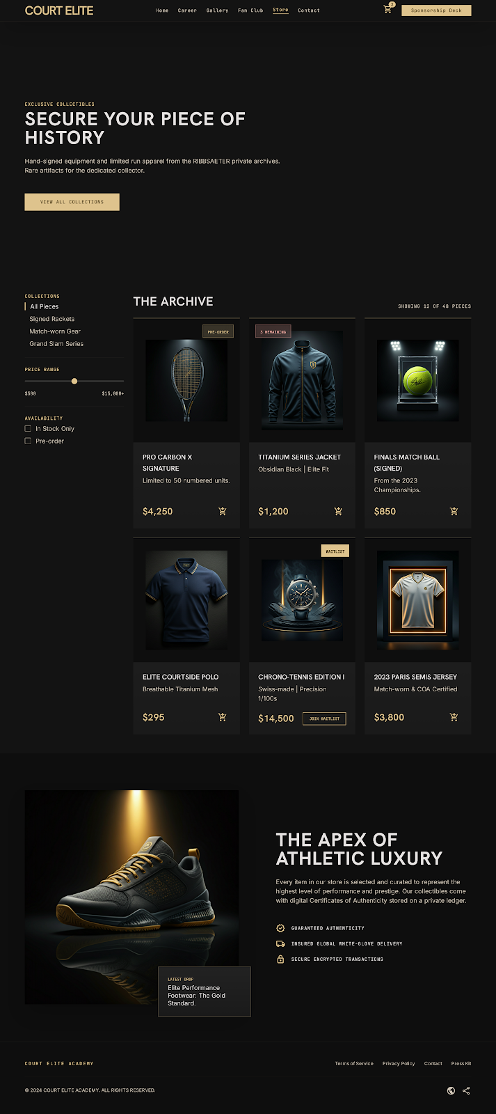Tennis Athlete Platform Official Store screenshot