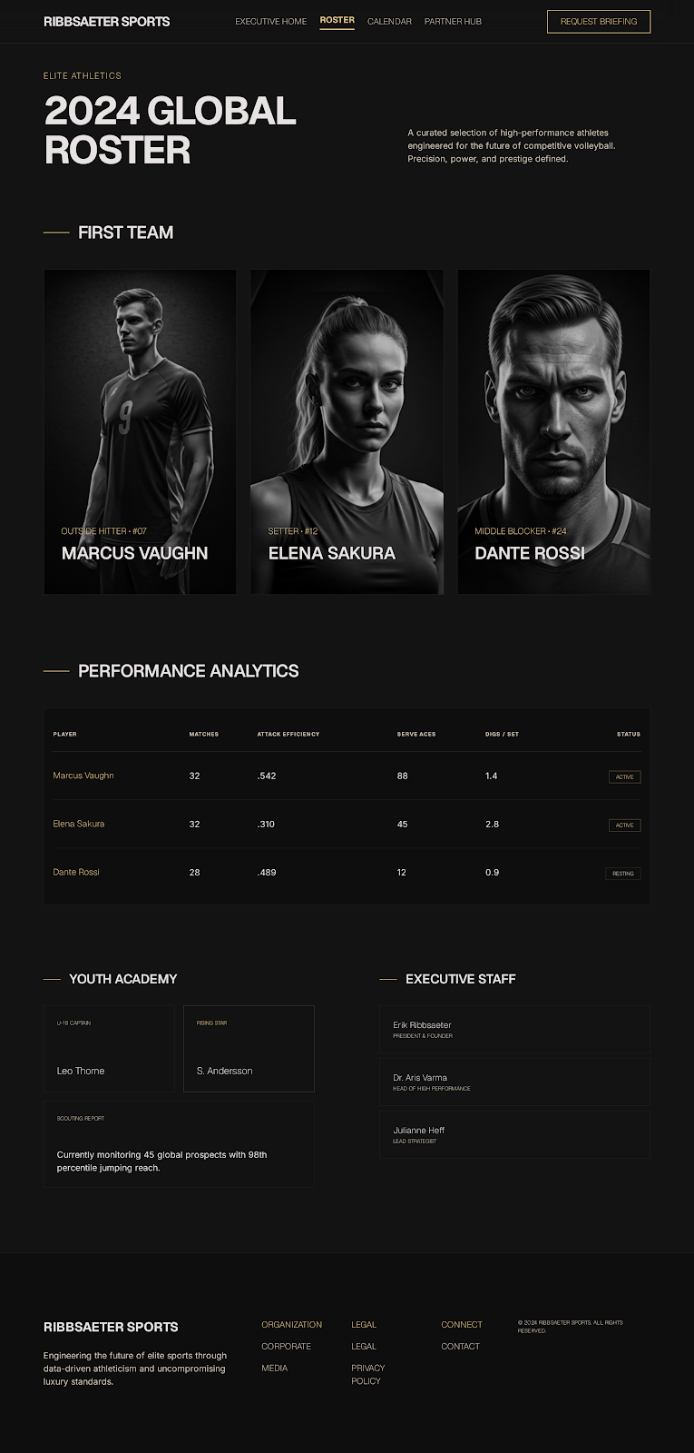 Volleyball Executive Portal Roster & Staff screenshot
